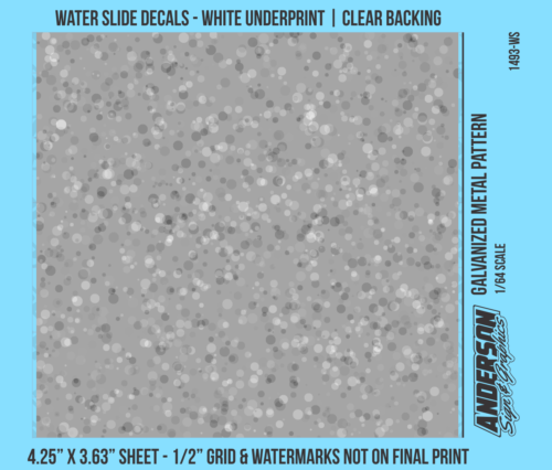 ASG Waterslide Decals - 1/64 Galvanized Metal Pattern