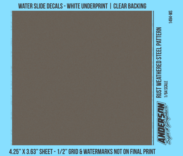 ASG Waterslide Decals - 1/64 Rust Weathered Steel Pattern
