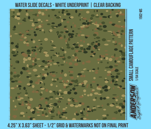 ASG Waterslide Decals - 1/64 Small Camouflage Pattern