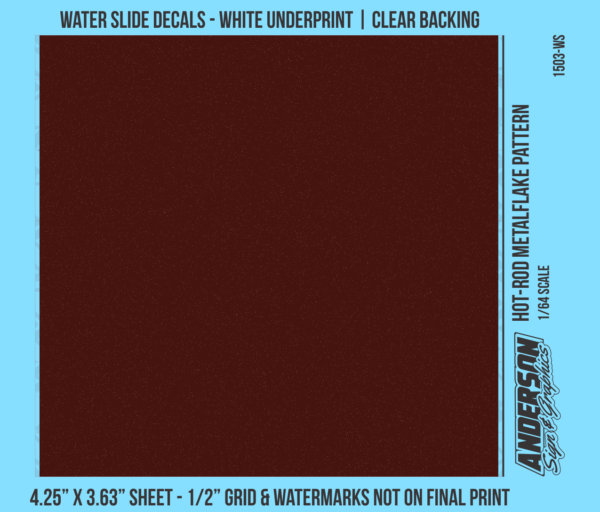 ASG Waterslide Decals - 1/64 Hot-Rod Metalflake Pattern