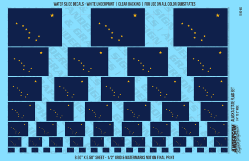 ASG Waterslide Decals - Alaska State Flag Set