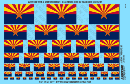 ASG Waterslide Decals - Arizona State Flag Set