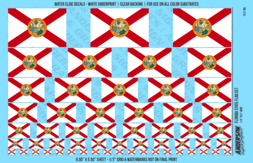 ASG Waterslide Decals - Florida State Flag Set