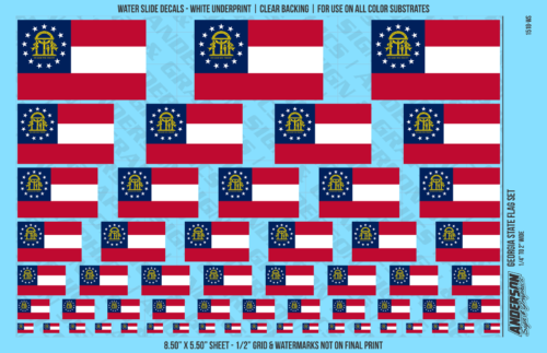 ASG Waterslide Decals - Georgia State Flag Set