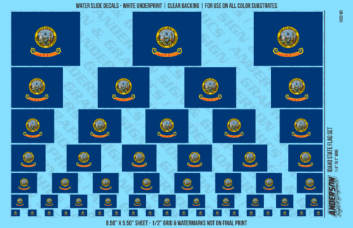 ASG Waterslide Decals - Idaho State Flag Set