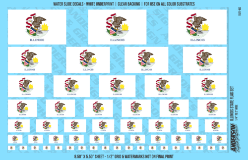 ASG Waterslide Decals - Illinois State Flag Set