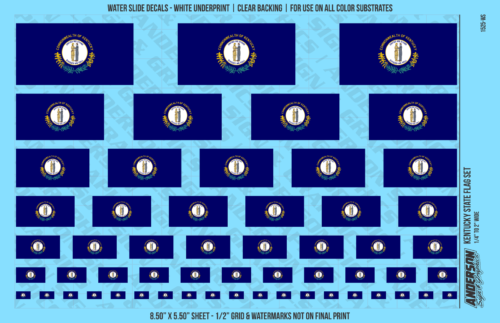 ASG Waterslide Decals - Kentucky State Flag Set