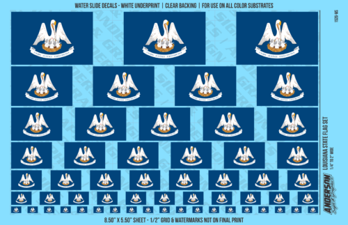 ASG Waterslide Decals - Louisiana State Flag Set