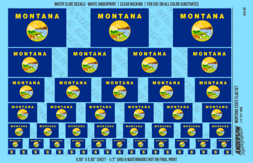 ASG Waterslide Decals - Montana State Flag Set
