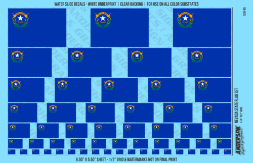 ASG Waterslide Decals - Nevada State Flag Set