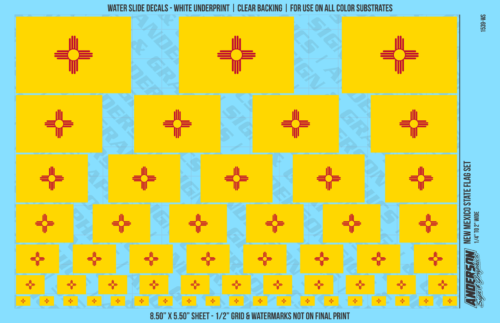 ASG Waterslide Decals - New Mexico State Flag Set