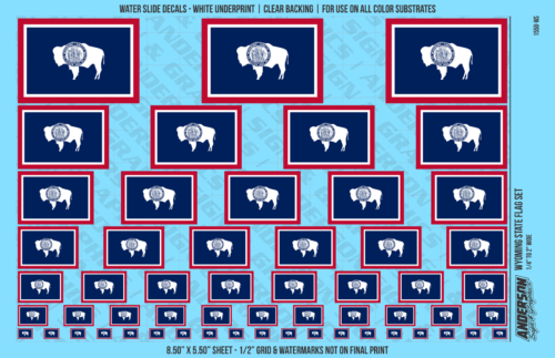 ASG Waterslide Decals - Wyoming State Flag Set