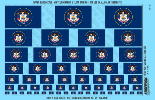 ASG Waterslide Decals - Former Utah State Flag Set 2011-2024
