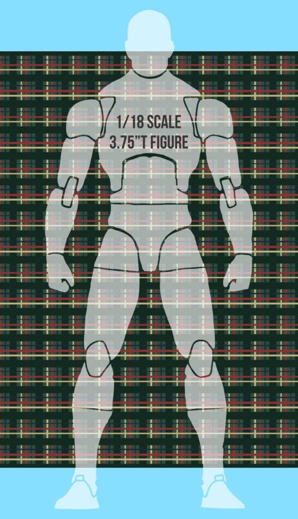 ASG 1/18 Scale Plaid Tartan Shirt Kilt Pattern Waterslide Decal 3.75 Inch Figure