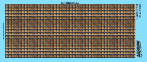 ASG 1/18 Scale Plaid Tartan Shirt Kilt Pattern Waterslide Decal 3.75 Inch Figure
