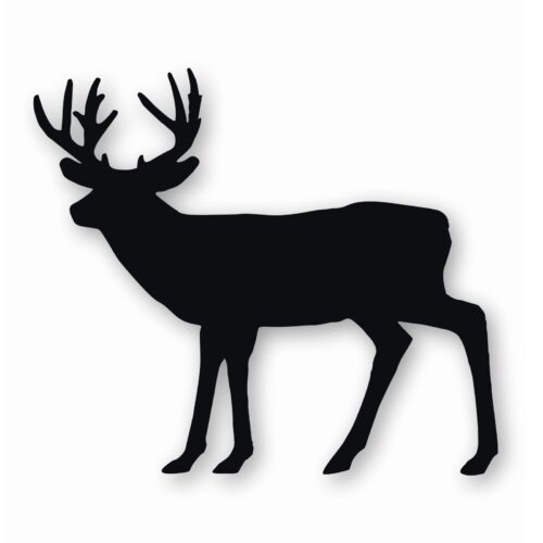 Buck Silhouette Deer Antlers - Vinyl Decal Sticker - CHOOSE Size & Color