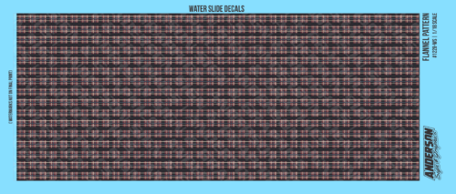 ASG 1/18 Scale Plaid Tartan Shirt Kilt Pattern Waterslide Decal 3.75 inch figure