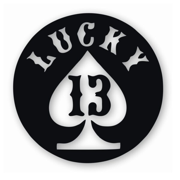 Lucky 13 Spade Card Motorcycle - Vinyl Decal Sticker - CHOOSE Size & Color