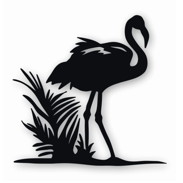 FLAMINGO Silhouette Grass Background - Vinyl Decal Sticker - CHOOSE Size & Color