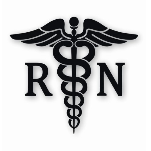 Caduceus RN Symbol Nurse Medical - Vinyl Decal Sticker - CHOOSE Size & Color