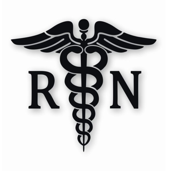 Caduceus RN Symbol Nurse Medical - Vinyl Decal Sticker - CHOOSE Size & Color