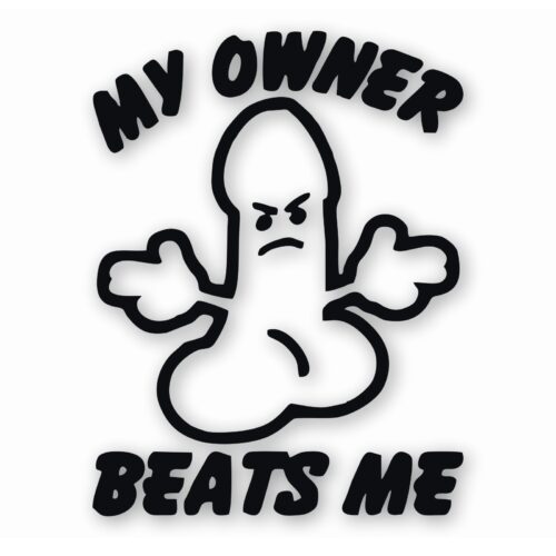 My Ownr Beats Me Penis Funny - Vinyl Decal Sticker - CHOOSE Size & Color