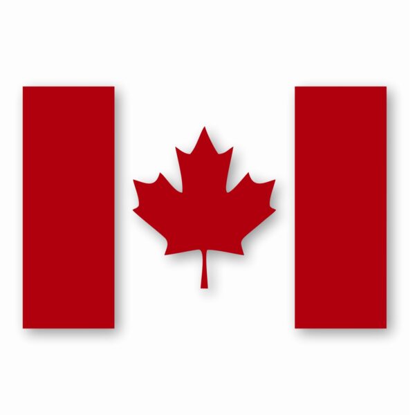Canada Flag - Vinyl Decal Sticker - CHOOSE Size & Color