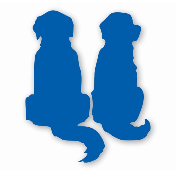 Two Golden Retriever Dogs Silhouette - Vinyl Decal Sticker - CHOOSE Size & Color