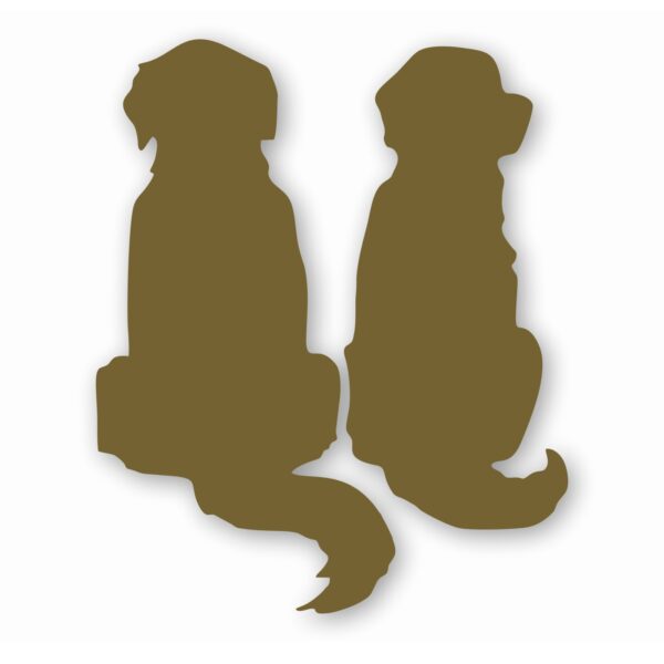 Two Golden Retriever Dogs Silhouette - Vinyl Decal Sticker - CHOOSE Size & Color
