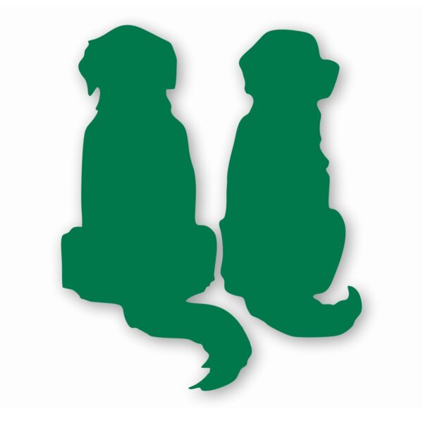 Two Golden Retriever Dogs Silhouette - Vinyl Decal Sticker - CHOOSE Size & Color