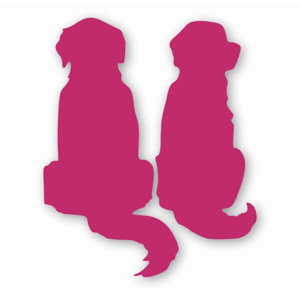 Two Golden Retriever Dogs Silhouette - Vinyl Decal Sticker - CHOOSE Size & Color