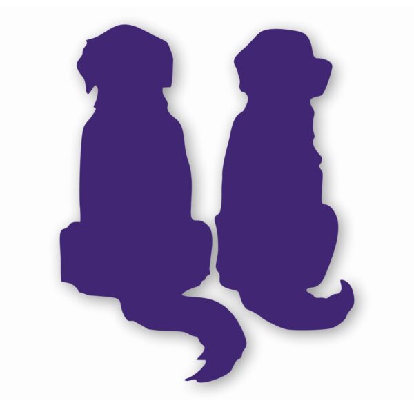Two Golden Retriever Dogs Silhouette - Vinyl Decal Sticker - CHOOSE Size & Color