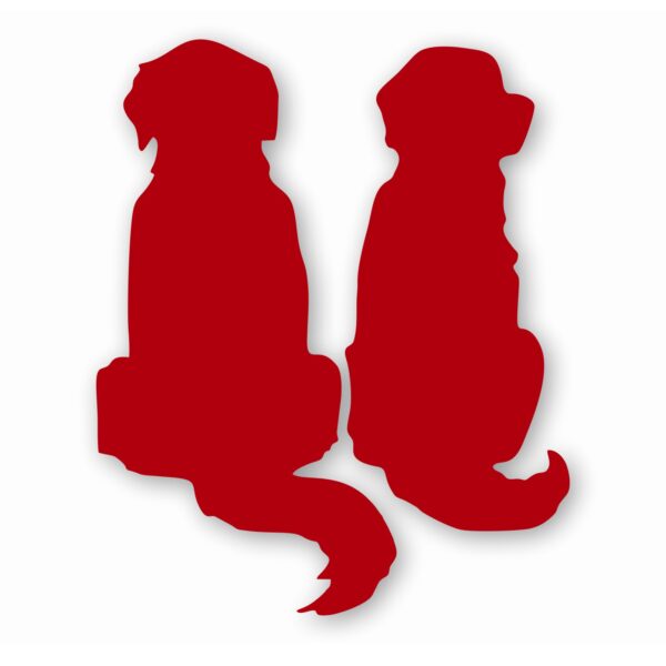 Two Golden Retriever Dogs Silhouette - Vinyl Decal Sticker - CHOOSE Size & Color