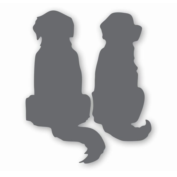 Two Golden Retriever Dogs Silhouette - Vinyl Decal Sticker - CHOOSE Size & Color