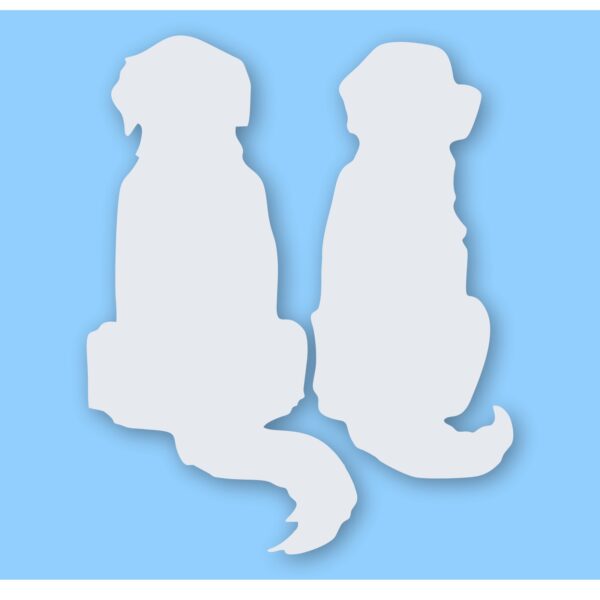 Two Golden Retriever Dogs Silhouette - Vinyl Decal Sticker - CHOOSE Size & Color