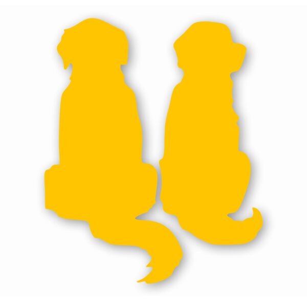 Two Golden Retriever Dogs Silhouette - Vinyl Decal Sticker - CHOOSE Size & Color
