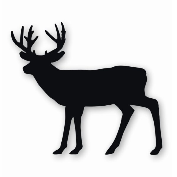 Buck Silhouette Deer Antlers - Vinyl Decal Sticker - CHOOSE Size & Color