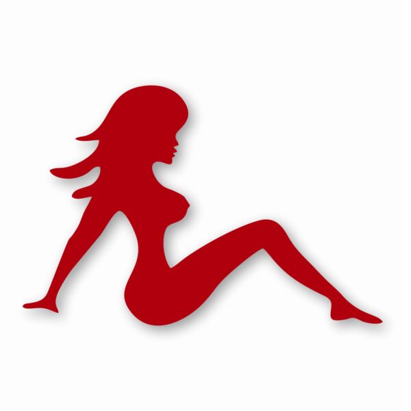 Mudflap Girl Silhouette Trucker  - Vinyl Decal Sticker - CHOOSE Size & Color