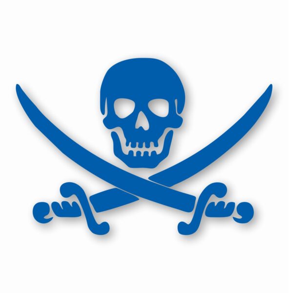 Pirate Skull Sword Crossbones - Vinyl Decal Sticker - CHOOSE Size & Color