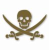Pirate Skull Sword Crossbones - Vinyl Decal Sticker - CHOOSE Size & Color