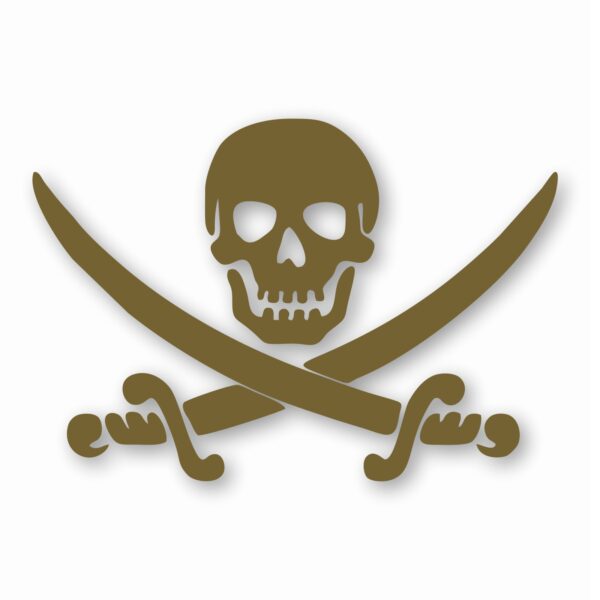Pirate Skull Sword Crossbones - Vinyl Decal Sticker - CHOOSE Size & Color