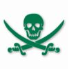 Pirate Skull Sword Crossbones - Vinyl Decal Sticker - CHOOSE Size & Color