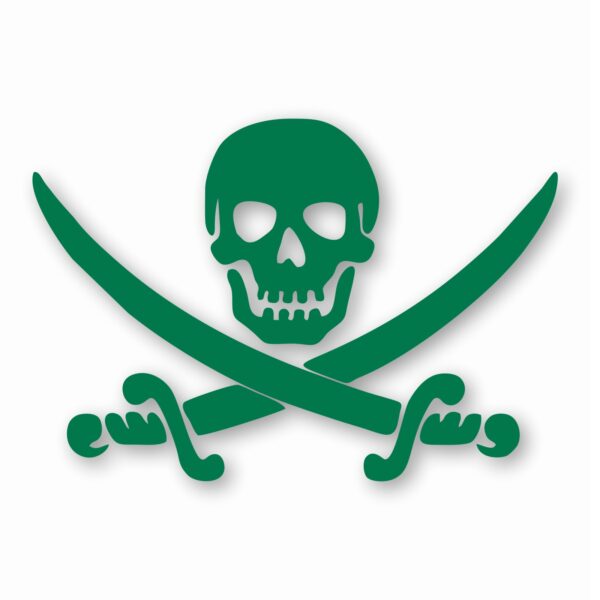 Pirate Skull Sword Crossbones - Vinyl Decal Sticker - CHOOSE Size & Color
