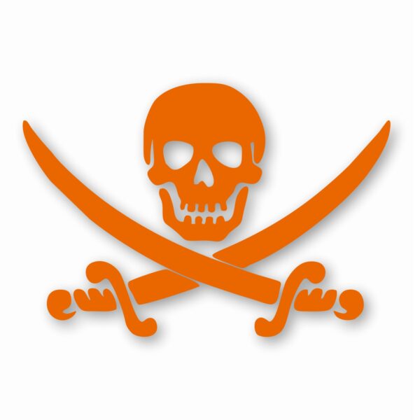 Pirate Skull Sword Crossbones - Vinyl Decal Sticker - CHOOSE Size & Color