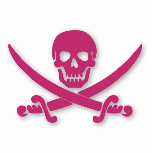 Pirate Skull Sword Crossbones - Vinyl Decal Sticker - CHOOSE Size & Color