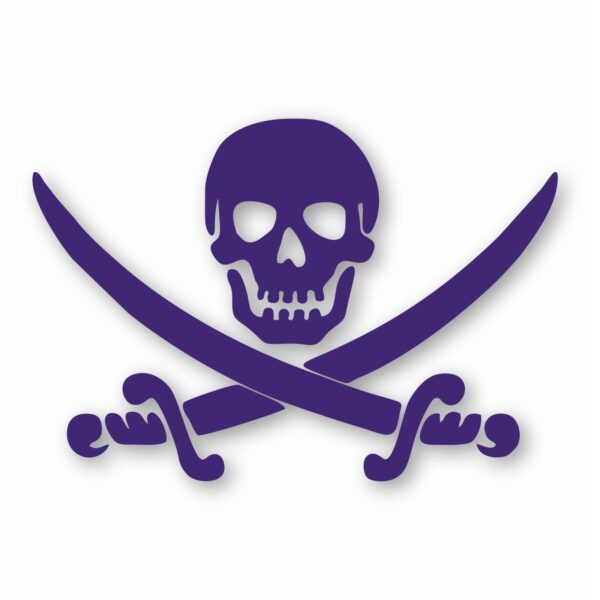 Pirate Skull Sword Crossbones - Vinyl Decal Sticker - CHOOSE Size & Color