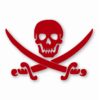 Pirate Skull Sword Crossbones - Vinyl Decal Sticker - CHOOSE Size & Color
