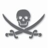 Pirate Skull Sword Crossbones - Vinyl Decal Sticker - CHOOSE Size & Color