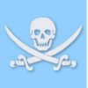 Pirate Skull Sword Crossbones - Vinyl Decal Sticker - CHOOSE Size & Color