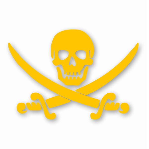 Pirate Skull Sword Crossbones - Vinyl Decal Sticker - CHOOSE Size & Color